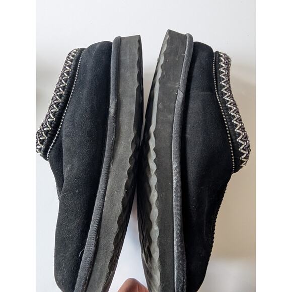 QUINCE Black Suede 100% Australian‎ Shearling Lined Clog Slippers Women's 8 - Picture 9 of 13